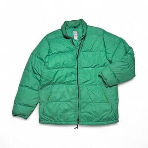 Frostline Kit 70s Vintage Green Nylon Shell Goose Down Puffer Jacket Large